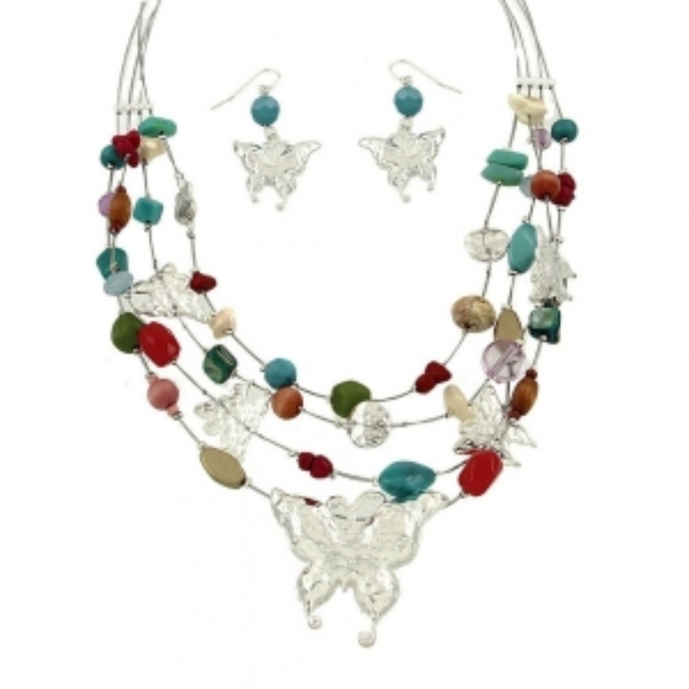 BUTTERFLY FASHION NECKLACE SET - Picture 2 of 2